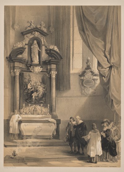 Croquis en Belgique et en Allemagne, Deuxième Série : No. 26 - Tombe de Rubens, Saint-Jacques, Anvers - Louis Haghe
