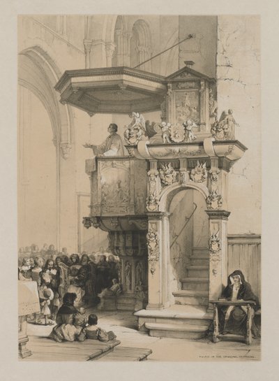 Croquis en Belgique et en Allemagne, Volume I : Chaire dans la cathédrale de Trèves, 1840 - Louis Haghe