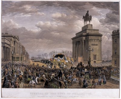 Le char funéraire du duc de Wellington (1769-1852) passant sous l