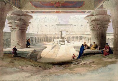 Vue sous le portique du temple d
