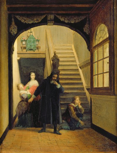 Scène de la jeunesse de Blaise Pascal (1623-62) 1860-70 - Louis Hector Leroux