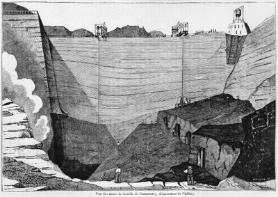 La mine de charbon à Commentry, illustration de Le Magasin Pittoresque, 1835 - Louis Henri Brévière