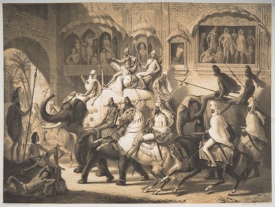 Une route à Lahore, mars 1842 - Louis Henri de Rudder