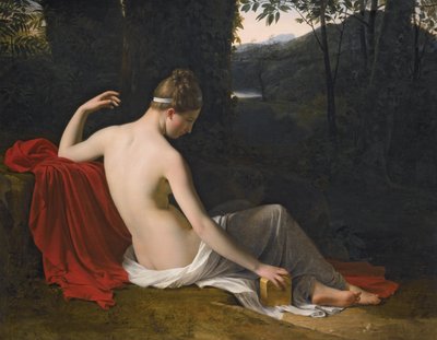 Pandora allongée dans un paysage boisé - Louise Marie Jeanne Hersent