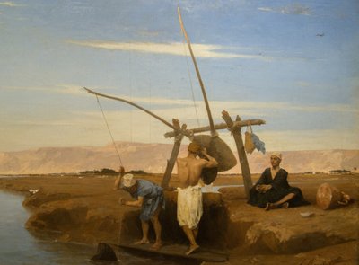 Un shadouf en Haute-Égypte - Louis Hippolyte Mouchot