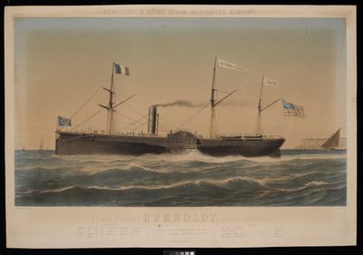 Compagnie de navigation à vapeur de New York & Havre U.S. Mail Steamship Humboldt, D Lines, Commander - Louis Honore Gamain