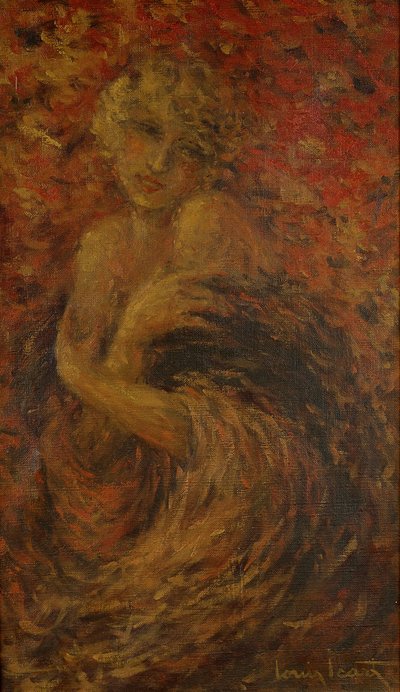 Fanny, enveloppée dans un manteau - Louis Icart