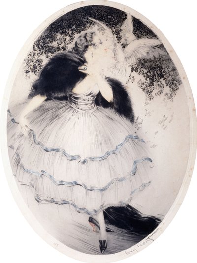 Dame avec Deux Colombes - Louis Icart