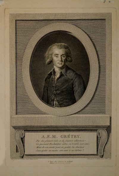 Portrait du compositeur André Ernest Modeste Grétry 1741-1813, 1786 - Louis Jacques Cathelin