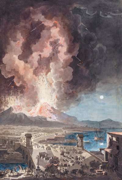 Éruption du mont Vésuve, Italie, en 1779 - Louis Jean (after) Desprez