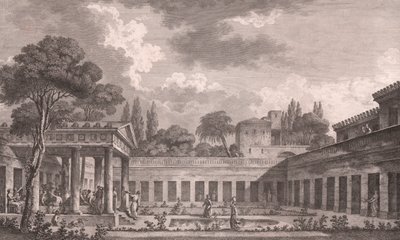 Reconstruction idéale de la Villa de Diomède à Pompéi avant l