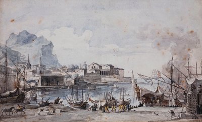 Vue du port de Palerme, 1777 - Louis Jean Desprez