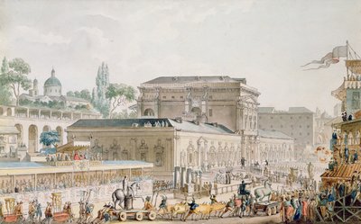 Antiquités trouvées à Herculanum transportées au musée de Naples, c.1782 - Louis Jean Desprez