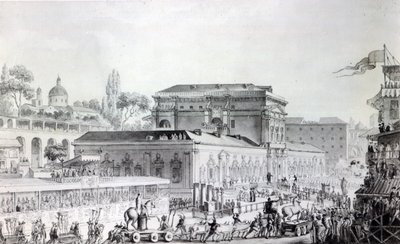 Antiquités trouvées à Herculanum transportées au Musée de Naples, c.1782 - Louis Jean Desprez