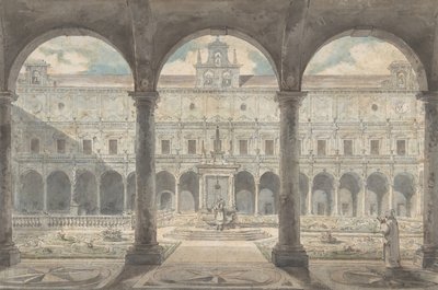 Cloître de la Certosa di San Martino, Naples, ca.1777-1779 - Louis Jean Desprez