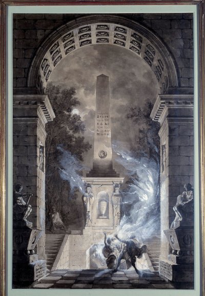 Scénographie : projet de décor réalisé par Jean Louis Desprez pour la pièce "Sémiramis" de Voltaire (1748) - Louis Jean Desprez