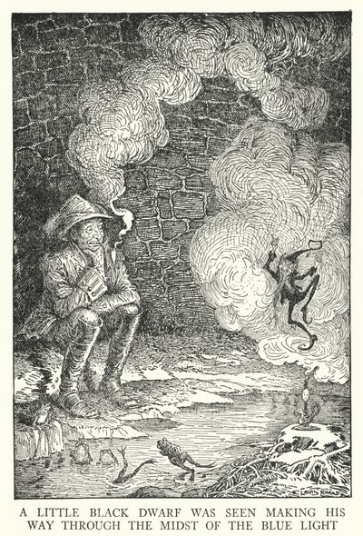 Un petit nain noir fut vu traversant la lumière bleue - Louis John Rhead