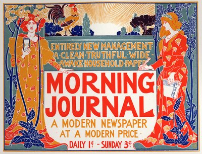 Littérature. Morning Journal, journal. Affiche par Louis Rhead, USA, vers 1895 (affiche) - Louis John Rhead