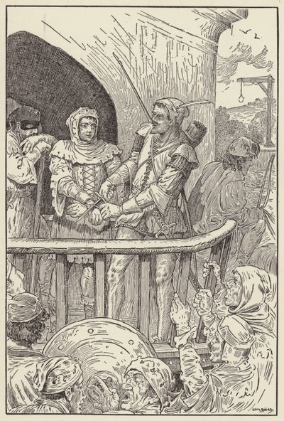 Petit Jean coupa rapidement les liens de Will Stutely - Louis John Rhead