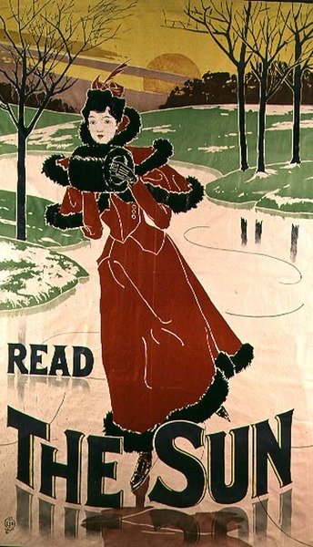 Affiche publicitaire pour le journal "The Sun", 1897 - Louis John Rhead