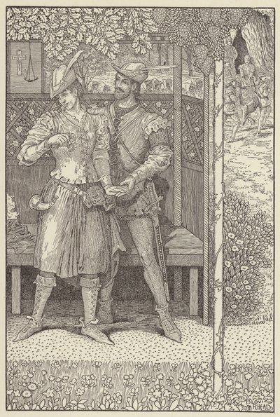 Robin des Bois et Marian dans leur tonnelle - Louis John Rhead