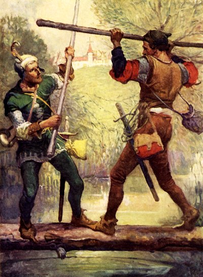 Robin des Bois se battant avec Petit Jean - Louis John Rhead