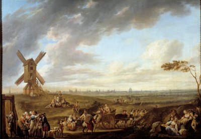 Vue de Lille prise du dieu de Marcq. Peinture de Louis Joseph Watteau dit Watteau de Lille (1731-1798) - Louis Joseph  Watteau