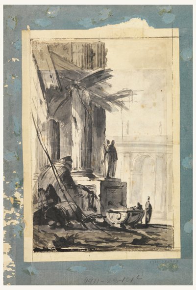 Dessin, Fantaisie de la ruine, vers 1762 - Louis Joseph Le Lorrain