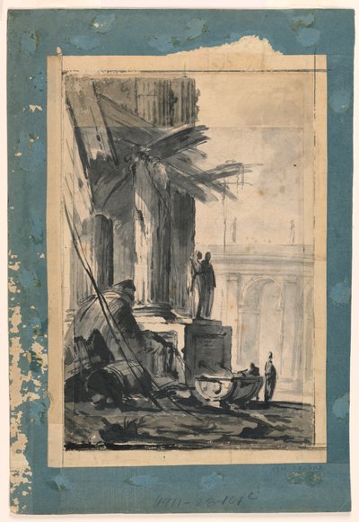 Dessin, Fantaisie de la ruine, vers 1762 - Louis Joseph Le Lorrain