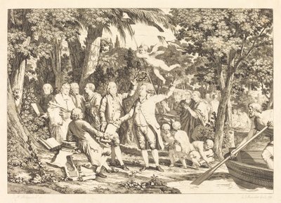 Mirabeau arrive aux Champs-Élysées - Louis Joseph Masquelier after Jean Michel Moreau