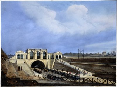 Chemin de fer de Paris à Saint Germain - dans "Paris en 1837" par Arnout - Louis Jules Arnout