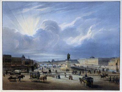 Vue générale du Louvre et de la statue de Henri IV - Louis Jules Arnout