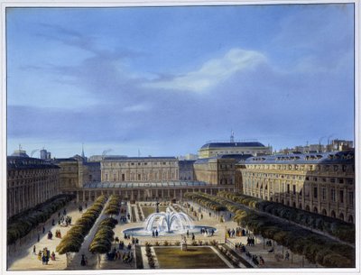 Vue du Jardin du Palais Royal - dans Paris en 1837 par Arnout - Louis Jules Arnout