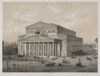 Bolchoï - Le Théâtre Bolchoï à Moscou, par Jacottet, Louis Julien (1806-?). Lithographie - Louis Julien Jacottet