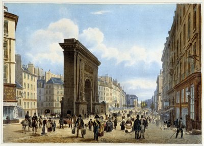 La porte de Saint-Denis - dans "Promenade dans Paris et ses environs", conçu par Jacottet et Benoist, vers 1840 - Louis Julien Jacottet