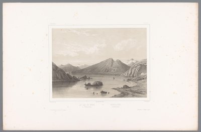 Zicht op het meer Norsjø in Telemark - Louis Julien Jacottet