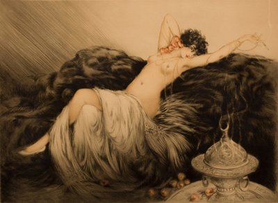 Nu avec fourrure noire - Louis Justin Laurent Icart