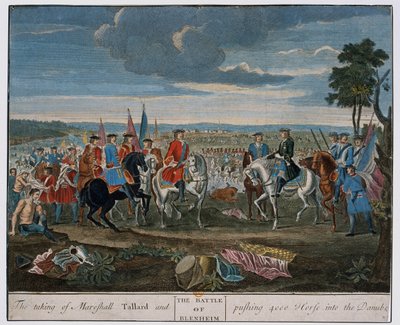 La capture du maréchal Tallard et la poussée de 4000 chevaux dans le Danube à la bataille de Blenheim en 1704, vers 1760 - Louis Laguerre