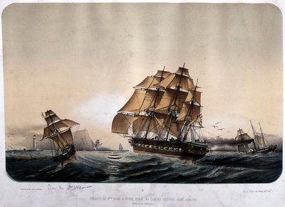 Frégate de 2e rang à Gibraltar - Louis Le Breton