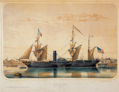 Vapeur « le Franklin » dans le bassin de Floride au Havre - Louis Le Breton