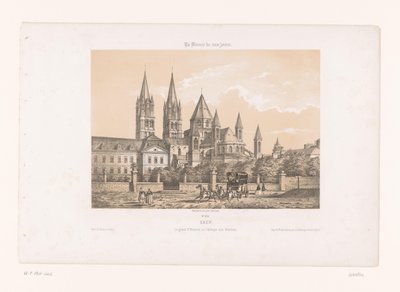 Zicht op de Abbaye aux Hommes met de Église Saint-Étienne te Caen - Louis Le Breton