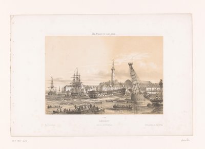 Zicht op het Arsenaal bij de haven van Lorient - Louis Le Breton