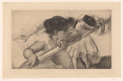 Deux ballerines à une barre de ballet - Louis Legrand (signed by artist)