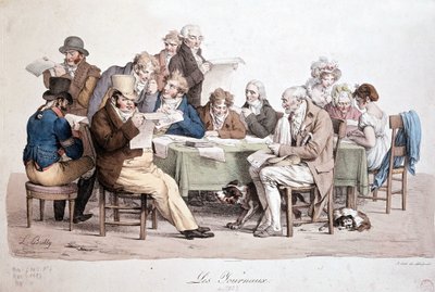 Hommes lisant des journaux - gravure de Louis Boilly intitulée « Les journaux » - Louis Leopold Boilly