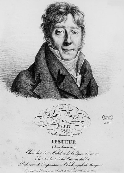 Portrait de Jean-François Lesueur (1760-1837), compositeur français, gravure de Louis-Léopold Boilly (1761-1845) - Louis Leopold Boilly