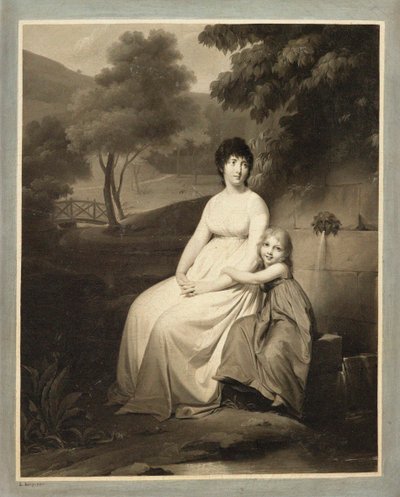 Portrait de Thérésa Tallien et de sa fille dans un parc - Louis Leopold Boilly