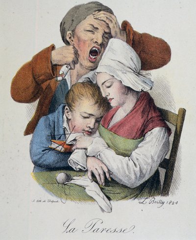 Les Sept Péchés Capitaux : La Paresse par Boilly - Louis Leopold Boilly