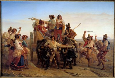 Arrivée des moissonneurs dans les marais pontins près de Rome - Louis Leopold Robert