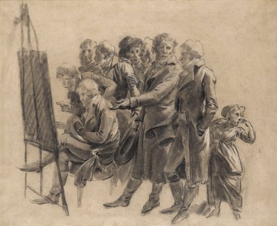 Louis-Léopold Boilly - La rencontre des artistes (esquisse) - Louis Leopold Boilly