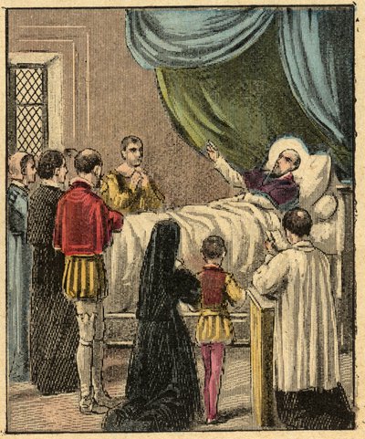 Mort de Saint François de Sales - Gravure de 